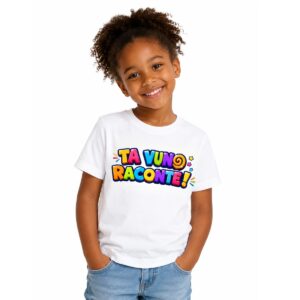 T-Shirt enfants mixte blanc TA VUNO RACONTE! – VERSION LOGO écris