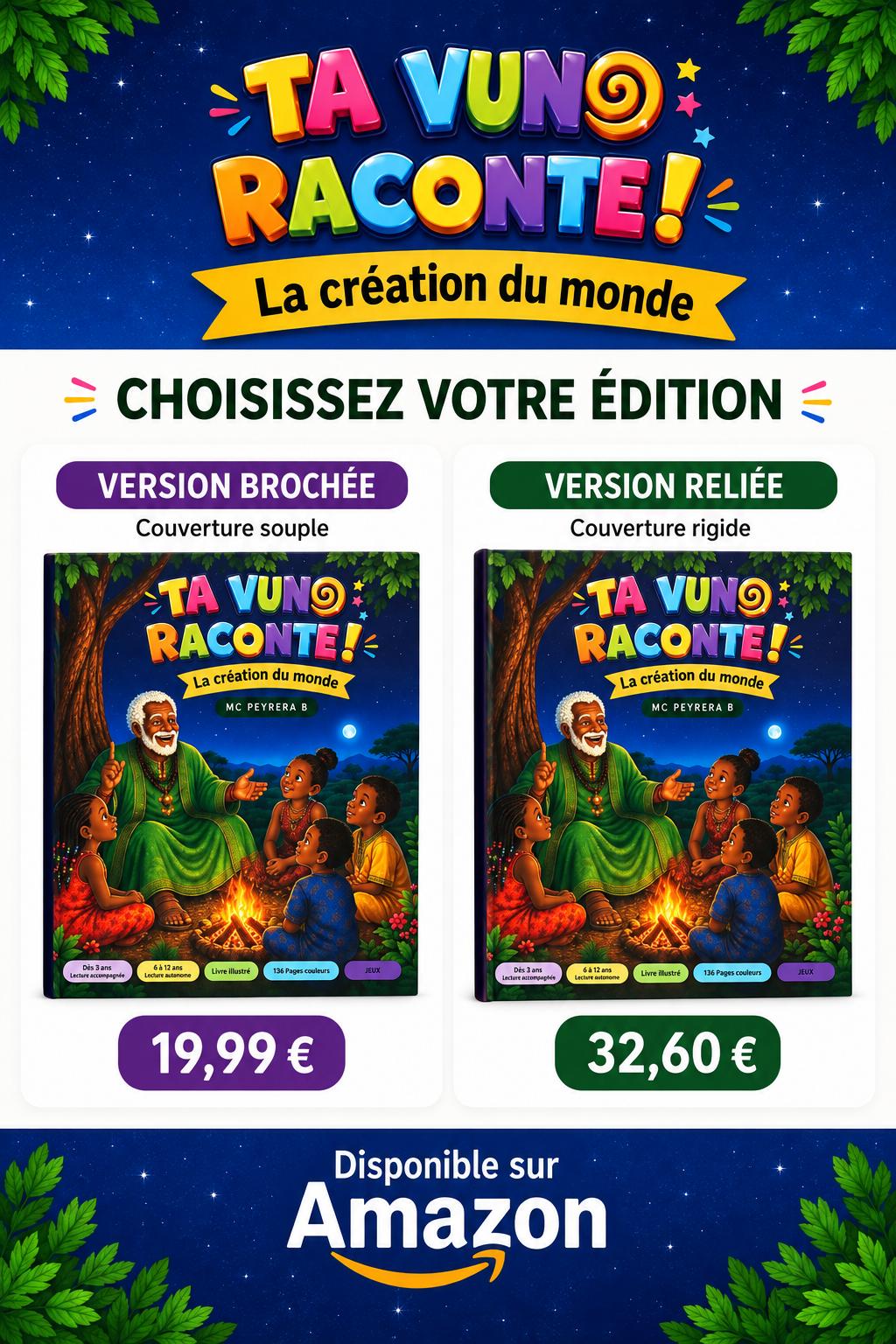 TA VUNO RACONTE ! La création du monde, éditions brochée et reliée disponibles sur Amazon